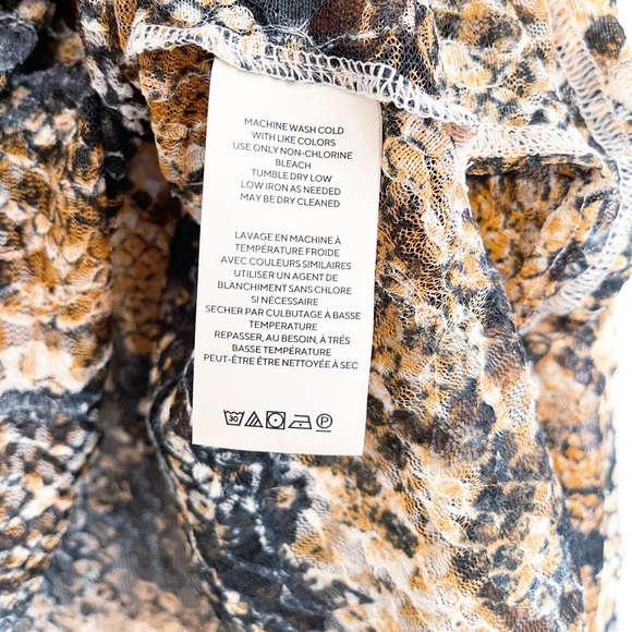 Free People Out For The Night Top in Snake Combo New With Tags - Picture 9 of 12